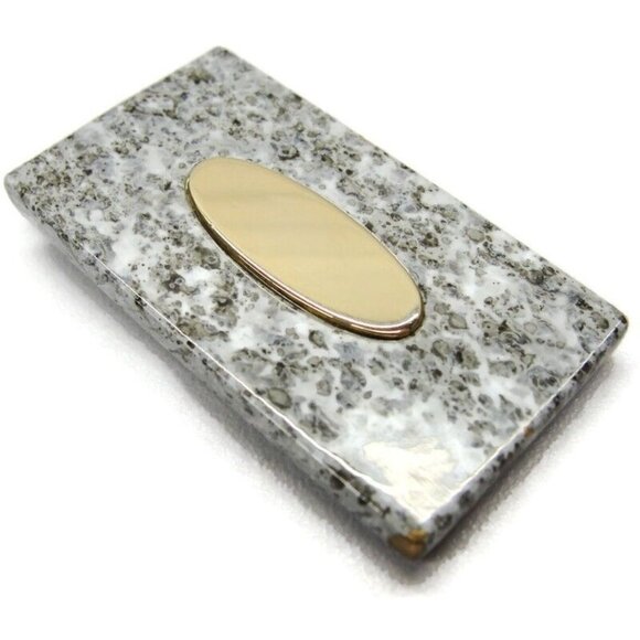 Engravable Money Clip Gray Gold Tone Stainless Steel Wallet Credit Card Cash - Picture 1 of 8